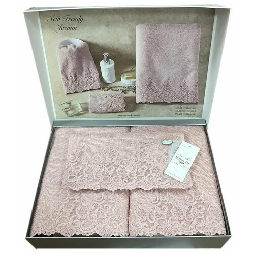 фото Набор полотенец для ванной 3 пр. maison dor new trendy хлопковая/бамбуковая махра грязно-розовый maison dor (турция)