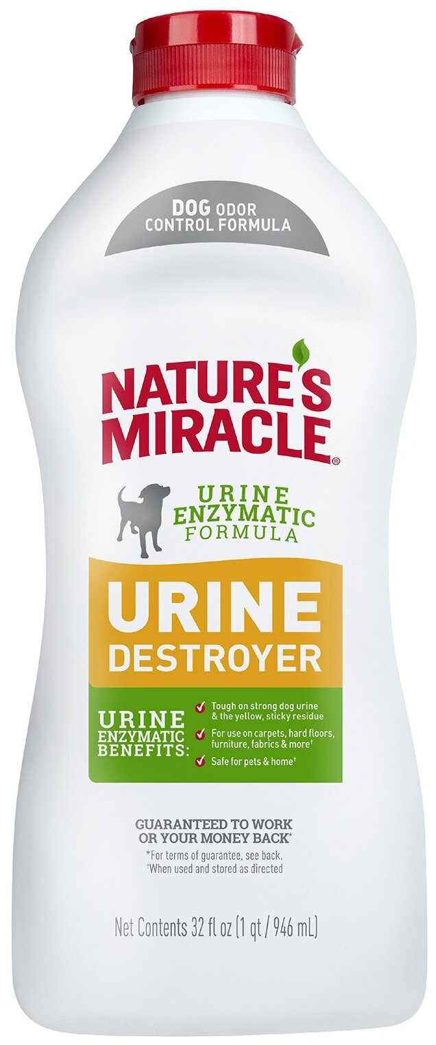 Средство 8in1 Natures Miracle Urine Destroyer уничтожитель пятен, запахов и осадка от мочи собак 946мл - фотография № 1