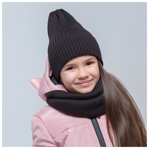 фото Шапка детская, цвет чёрный, размер 48-52 hoh loon