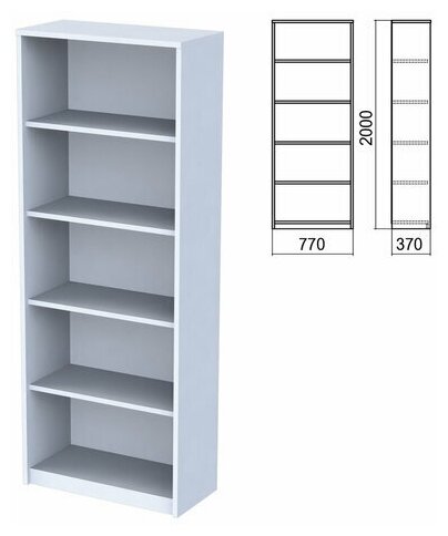 Шкаф (стеллаж) "Арго", 770х370х2000 мм, 4 полки, серый