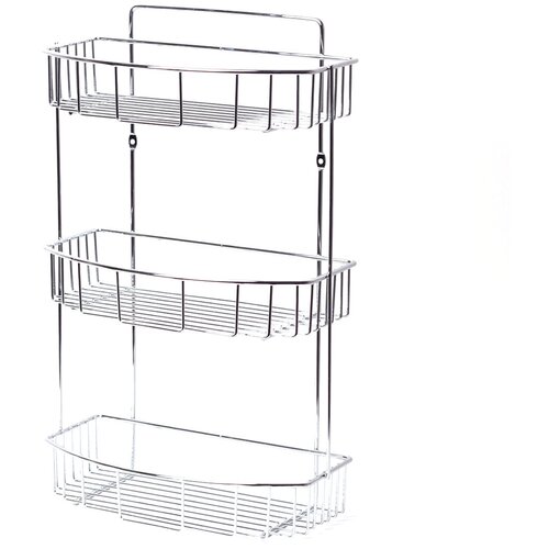 Полка 3-ярусная полуовальная, Kamille, 30.5х15х49см, хромированная, 0282E