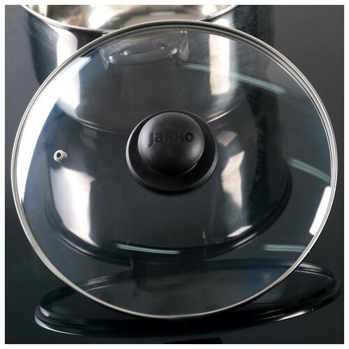 фото Jarko крышка для сковороды и кастрюли стеклянная, d=26 см, с пластиковой ручкой