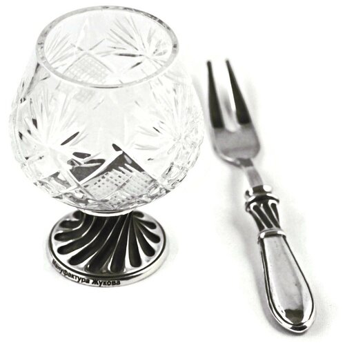 Подарочный набор хрустальный коньячный бокал Винтаж 150 мл и закусочная вилка в футляре 5900₽