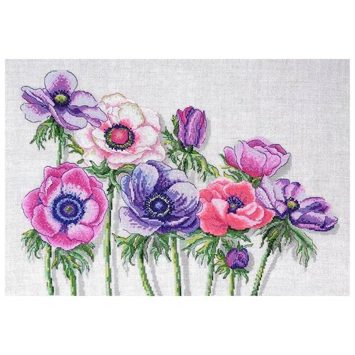 Марья Искусница Набор для вышивания Цветы Анемоны (04.003.12), разноцветный, 4.5 х 4.5 см набор для вышивания марья искусница цветы и паучки 1 шт
