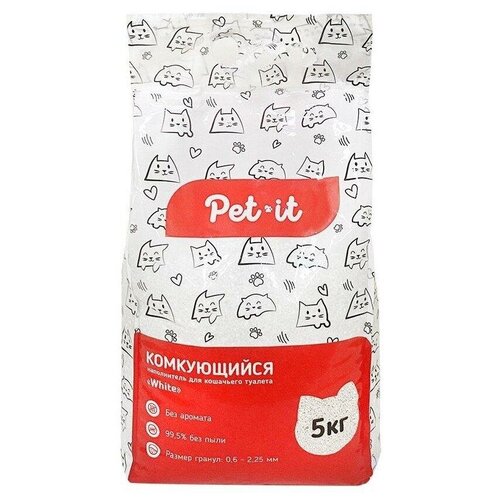 Pet-it White Комкующийся наполнитель для кошек без аромата 5 кг