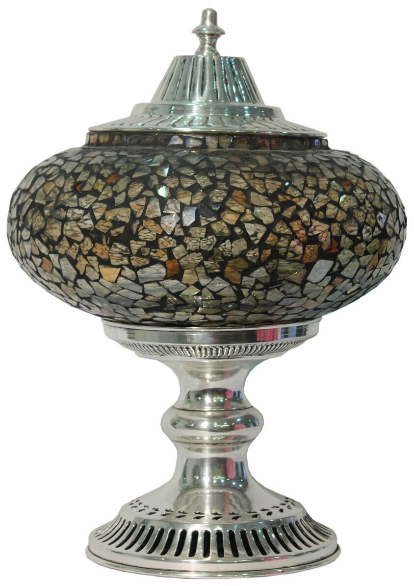 Ваза большая интерьерная, с серебрением, из мозаичного стекла, Индия