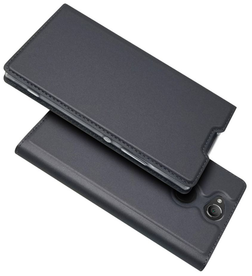 Чехол-книжка MyPads для Sony Xperia XA2 Ultra Dual водоотталкивающий с мульти-подставкой на жесткой металлической основе черный