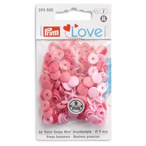 Prym 393500 Kнопки Color Snaps Mini PrymLove, розовый цв, 36шт Prym