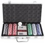 Подарки Набор для покера в алюминиевом кейсе 300 фишек (с номиналом)
