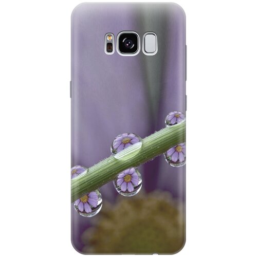 силиконовый чехол на samsung galaxy note 10 самсунг ноут 10 с эффектом блеска сиреневые цветы в каплях Силиконовый чехол на Samsung Galaxy S8, Самсунг С8 с эффектом блеска Сиреневые цветы в каплях