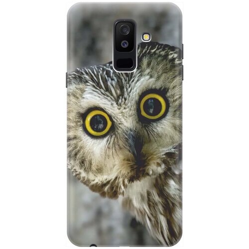 фото Re:paчехол - накладка artcolor для samsung galaxy a6 plus (2018) с принтом "удивленная сова"