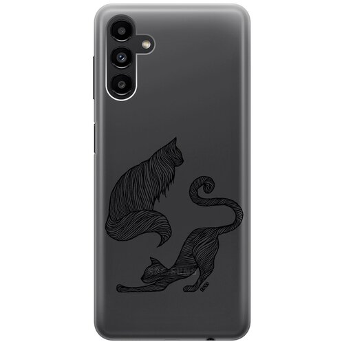 Силиконовый чехол на Samsung Galaxy A13 5G, Самсунг А13 с 3D принтом Lazy Cats прозрачный чехол книжка на samsung galaxy a13 5g самсунг а13 с 3d принтом lazy cat красный