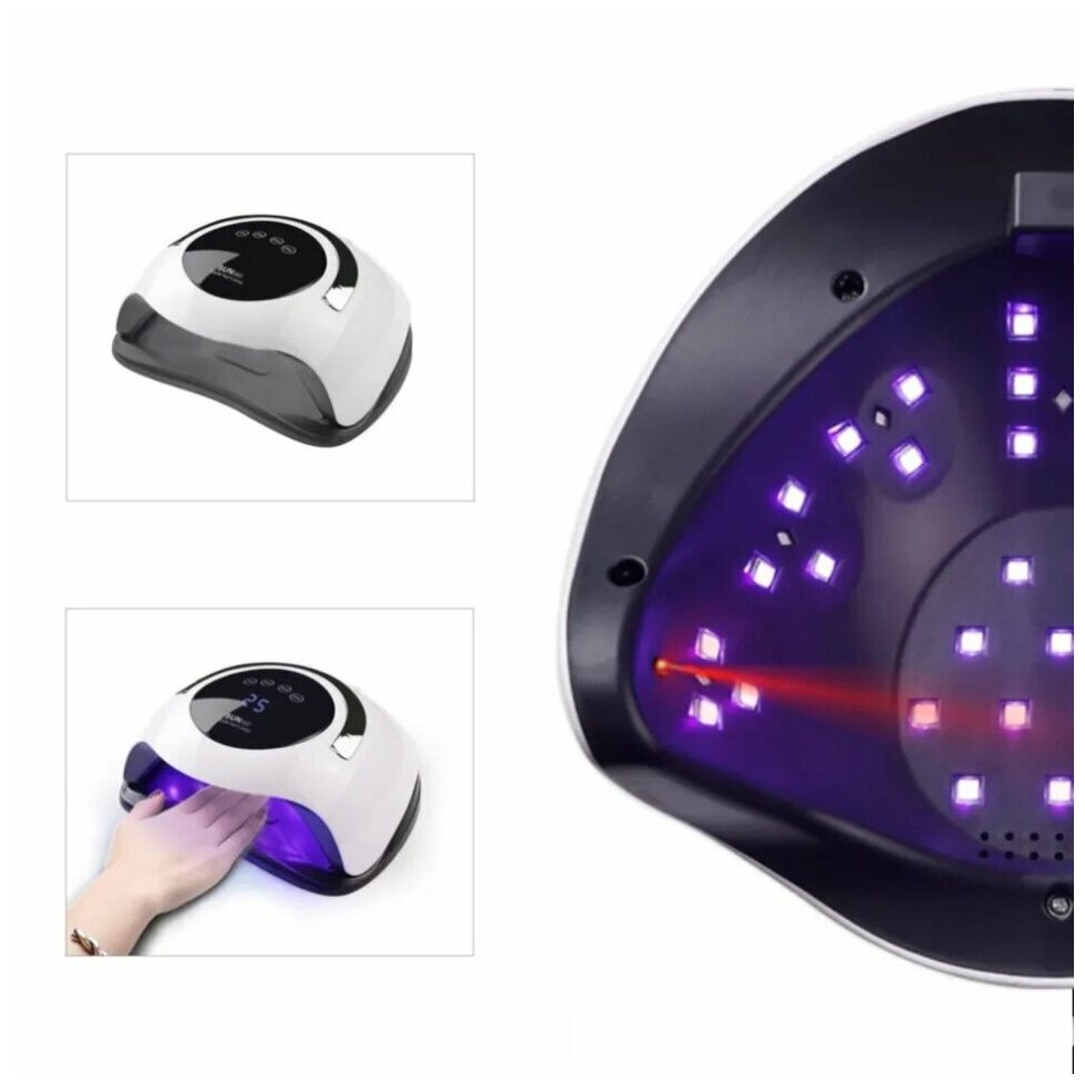 Профессиональная лампа UV-LED сушка ногтей (гель-лак) Sunkin Electrical (120Вт), сенсор, 4 режима таймера, 36 светодиодов, белый