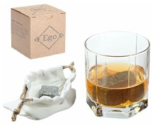 Подарки Бокал для виски "Ego" с тремя камнями для охлаждения (200 мл)