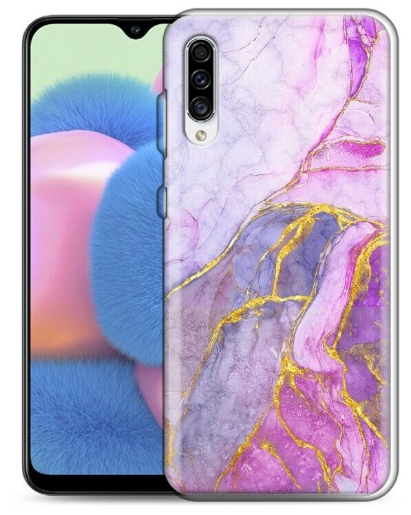 Дизайнерский силиконовый чехол для Самсунг А50/А30s / Samsung Galaxy A30s Мрамор розовый