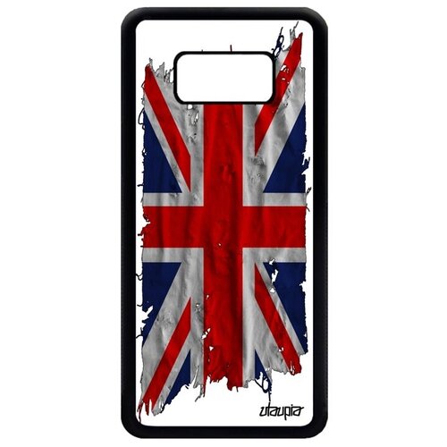фото Противоударный чехол на // galaxy s8 // "флаг английский на ткани" стиль государственный, utaupia, белый