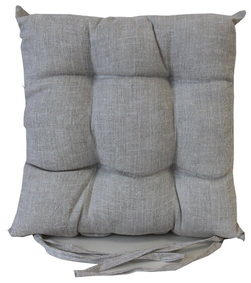 Подушка-сидушка Sonnet, с завязками для стула, рогожка, 40 x 40 см, лен