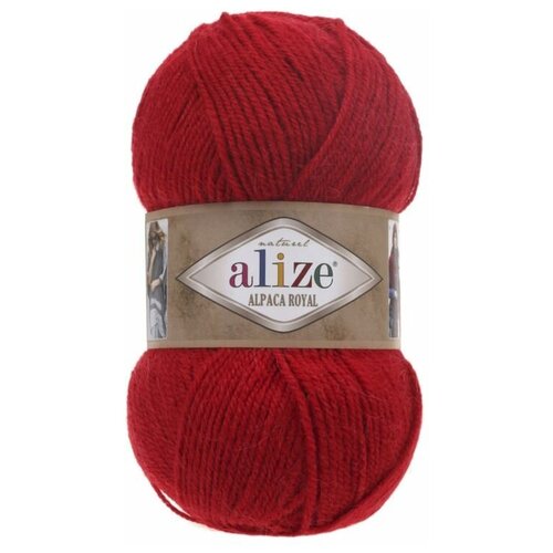 Пряжа ALIZE ALPACA ROYAL (Alize), красный - 56, 30% альпака, 15% шерсть, 55% акрил, 5 мотков, 100 г, 250 м.