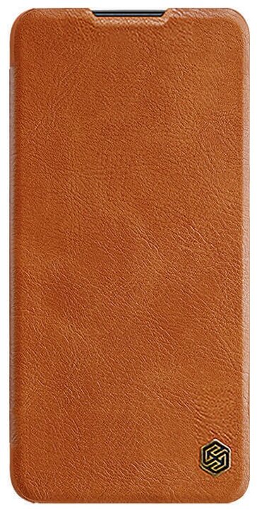 Кожаный чехол-книжка Nillkin Leather Qin для Xiaomi Poco M4 Pro 5G коричневый