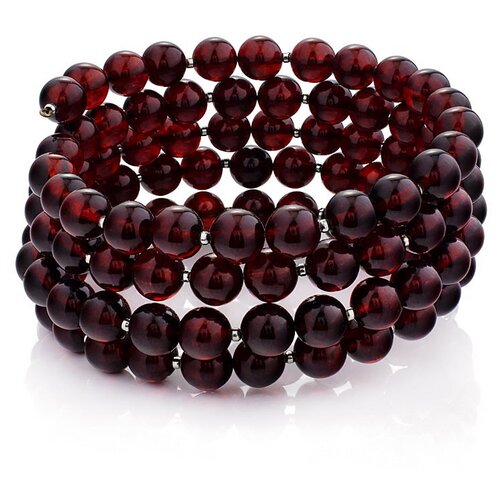 фото Amberholl эффектный браслет на струне в 4 оборота из натурального формованного балтийского янтаря «анжелика»