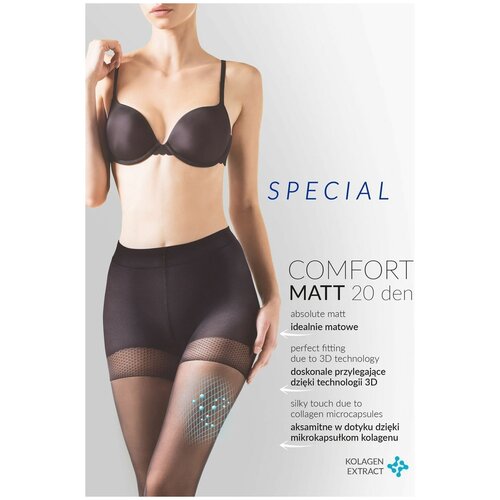 Колготки  Gabriella Comfort Matt, 20 den, утягивающие, с шортиками, матовые, размер 4, черный