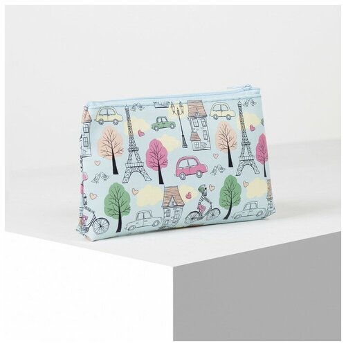 фото Косметичка на молнии, цвет голубой