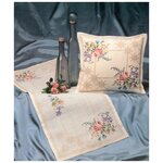 Набор для вышивания подушки Розы и васильки 36 x 39 см OEHLENSCHLAGER 73-67529 - изображение