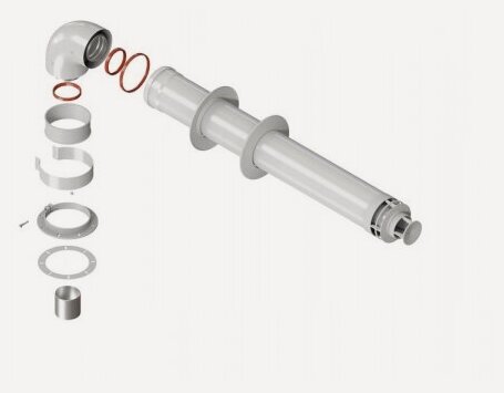 Изображение товара Комплект дымохода Royal Thermo 60/100 - 900 мм, коаксиальный универсальный