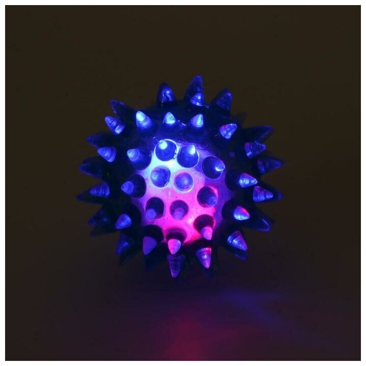 Мяч светящийся для животных малый, TPR, 4,5 см, голубой - фотография № 8