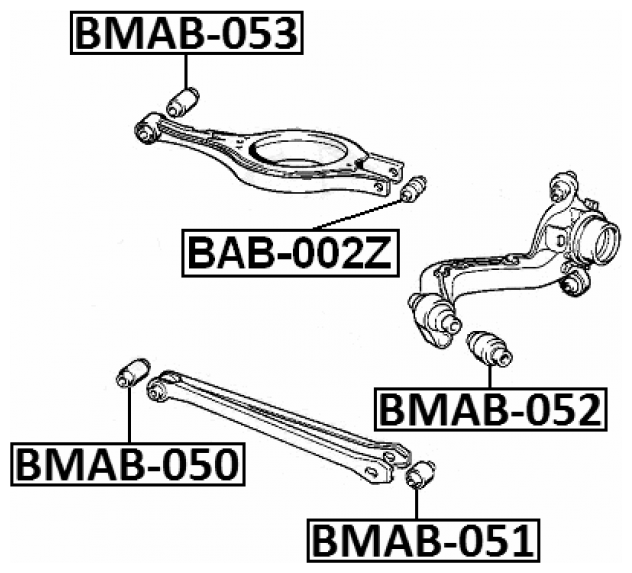 Сайлентблок задней подвески (верхнее правое) FEBEST BMAB-052 для BMW 3 series, BMW X3, Great Wall Safe - фотография № 2