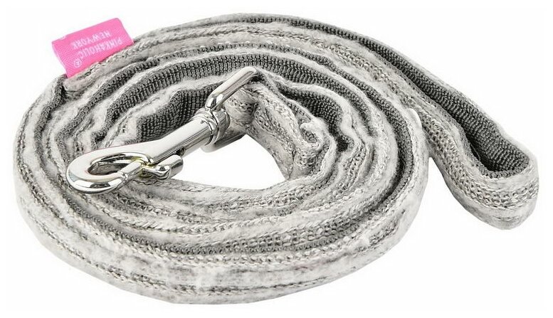 PINKAHOLIC Поводок для собак "Zuri", серый, 140х1.5см (Южная Корея) - фото №1