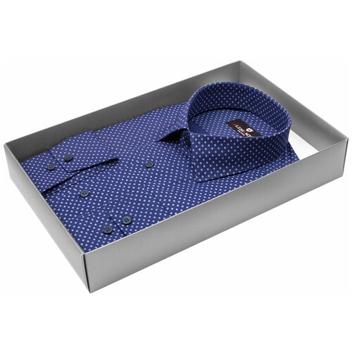 Рубашка Alessandro Milano 6001-01 цвет синий размер 54 RU / XXL (45-46 cm.) синего цвета