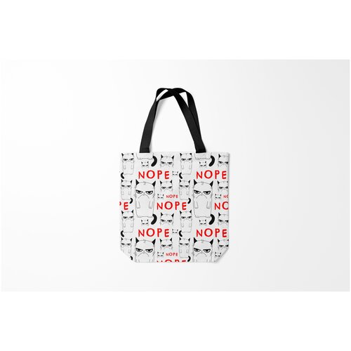 фото Сумка-шоппер / 40х40 см / звери / коты и кошки grumpy cat. nope burnettie