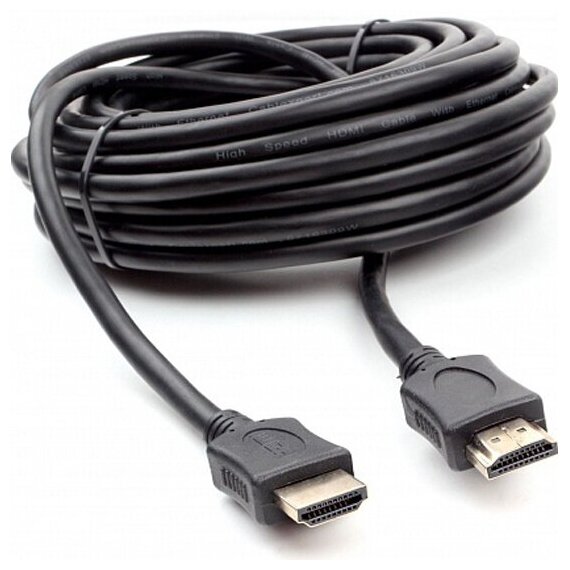 Кабель HDMI CABLEXPERT  10м v2.0 19M/19M серия Light черный позол. разъемы экран