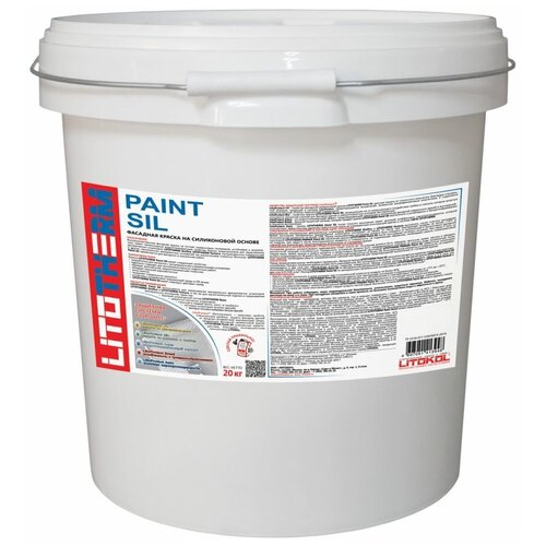 Краска фасадная на силиконовой основе Litokol Litotherm Paint Sil (20кг) 1 (белая и под колеровку)