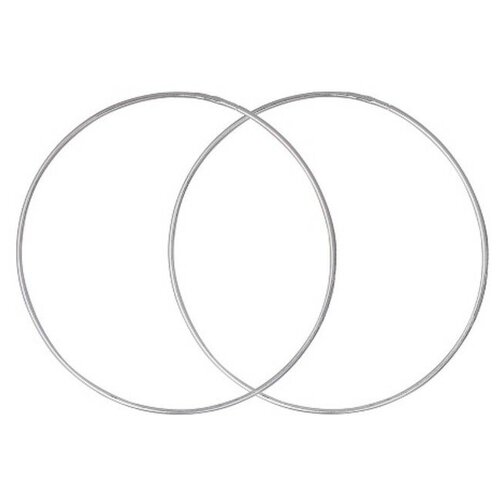 фото Серьги-кольца "крупные", d=5,5см, посеребрение красная пресня