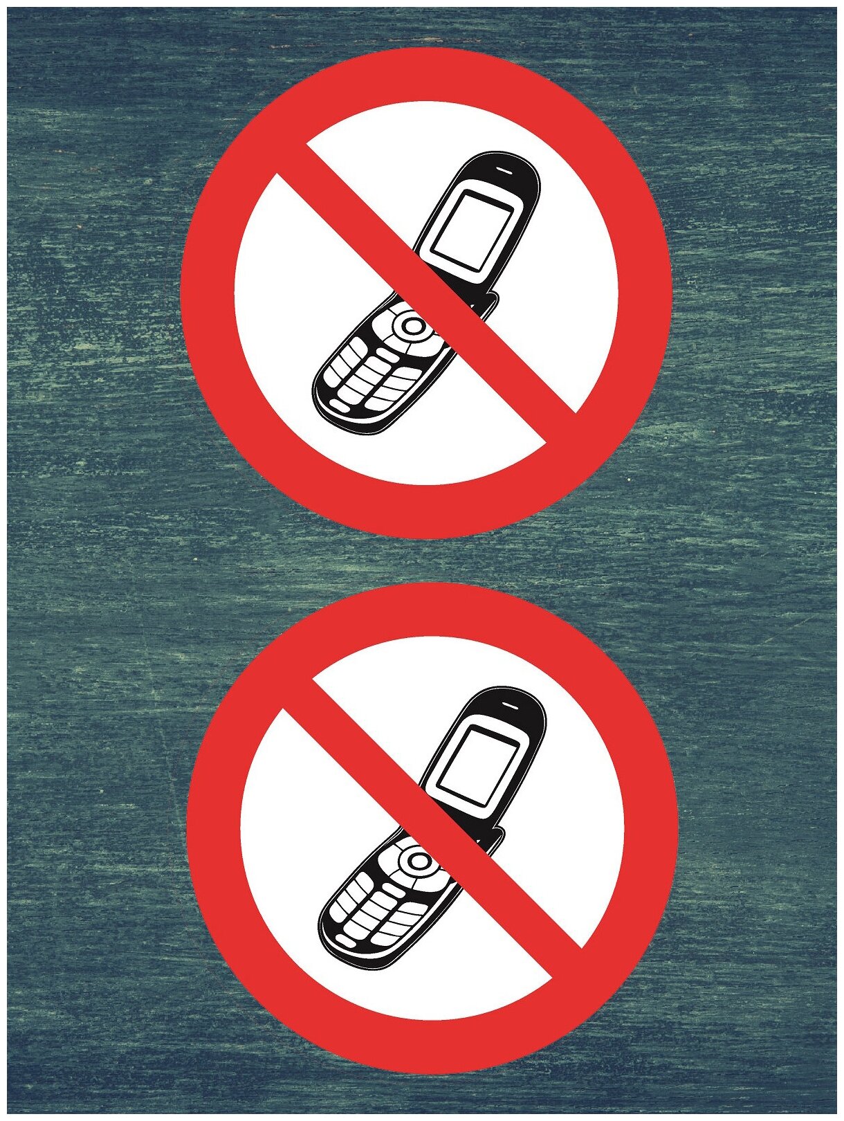 Наклейка "Пользоваться телефоном запрещено", 2 шт, 147х147 мм