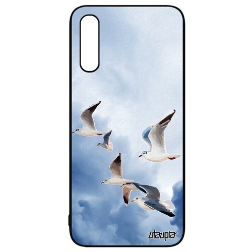 фото Противоударный чехол на телефон // samsung galaxy a50 // "чайки" альбатрос море, utaupia, голубой