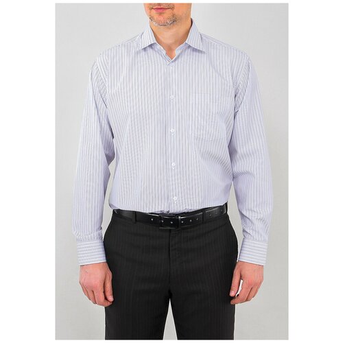 фото Рубашка мужская длинный рукав greg 121/319/412, прямой силуэт / сlassic fit, цвет белый, рост 164-172, размер ворота 45