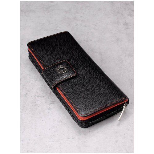 фото Кошелек stampa brio, фактура гладкая, черный, оранжевый