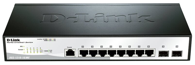 Коммутатор D-Link DGS-1210-10ME DGS-1210-10MEA1A 8G 2SFP управляемый