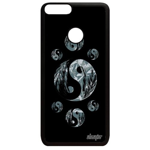 фото Качественный чехол на мобильный // huawei p smart 2018 // "инь и ян" черное и белое добро и зло, utaupia, черный