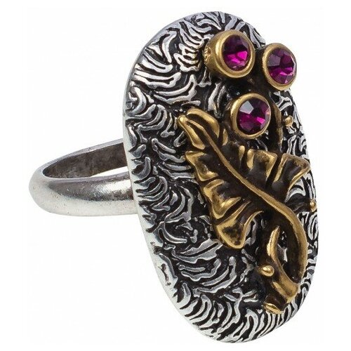 Кольцо WowMan Jewelry, кристалл, размер 13, серебряный, фиолетовый