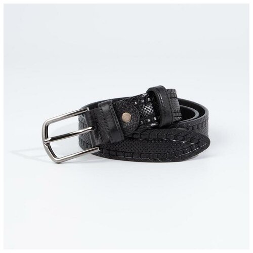 фото Ремень детский, ширина 3 см, винт, пряжка металл, цвет черный noname