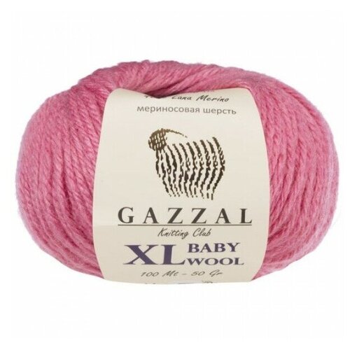 Пряжа Gazzal Baby Wool XL Цвет. 831, розовый, 10 мот., мериносовая шерсть - 40%, полиакрил - 40%, кашемир - 20%