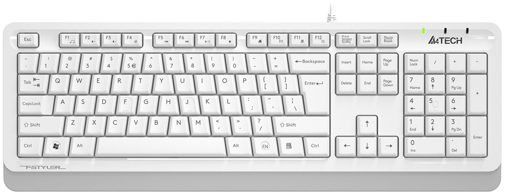 Клавиатура A4Tech Fstyler FKS10 белыйсерый USB