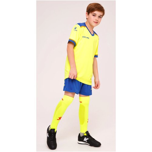 Футбольная форма детская KELME, желто-синяя, размер 160