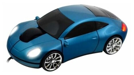 Мышь машинка CBR MF-500 Lazaro проводная в виде автомобиля голубая pors