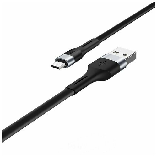 Кабель USB - Apple 8 pin HOCO X34 Surpass, 1.0м, плоский, 2.4A, силикон, цвет чёрный кабель usb hoco x34 usb microusb 2 4а 1 м красный быстрая зарядка