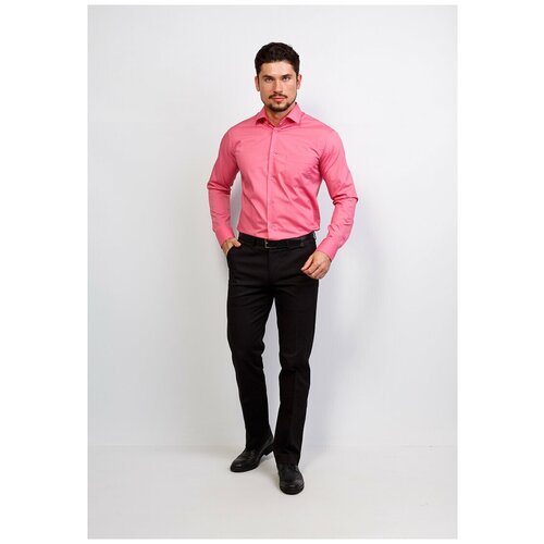 фото Рубашка мужская длинный рукав casino c620/15/142/z, полуприталенный силуэт / regular fit, цвет розовый, рост 174-184, размер ворота 39